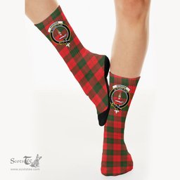 Scottish Erskine Modern Crest Tartan Plaid Crew Socks - Scottish Clans Crest Socks Scottish Plaid Tartan Plaid - ScotsTee - scotstee.com
