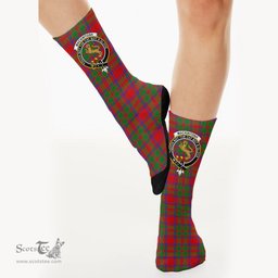 Scottish MacKintosh Modern Crest Tartan Plaid Crew Socks - Scottish Clans Crest Socks Scottish Plaid Tartan Plaid - ScotsTee - scotstee.com