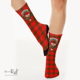 Scottish MacDonald of Sleat Crest Tartan Plaid Crew Socks - Scottish Clans Crest Socks Scottish Plaid Tartan Plaid - ScotsTee - scotstee.com