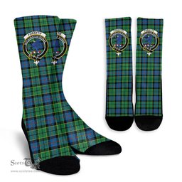 Scottish Forsyth Ancient Crest Tartan Plaid Crew Socks - Scottish Clans Crest Socks Scottish Plaid Tartan Plaid - ScotsTee - scotstee.com