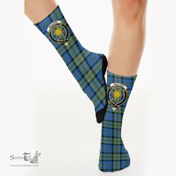 Scottish MacLeod of Harris Ancient Crest Tartan Plaid Crew Socks - Scottish Clans Crest Socks Scottish Plaid Tartan Plaid - ScotsTee - scotstee.com