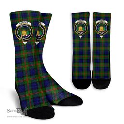Scottish Dundas Modern 02 Crest Tartan Plaid Crew Socks - Scottish Clans Crest Socks Scottish Plaid Tartan Plaid - ScotsTee - scotstee.com