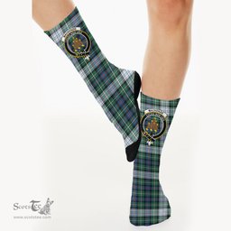 Scottish MacKenzie Dress Ancient Crest Tartan Plaid Crew Socks - Scottish Clans Crest Socks Scottish Plaid Tartan Plaid - ScotsTee - scotstee.com