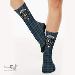 Scottish Fletcher Ancient Crest Tartan Plaid Crew Socks - Scottish Clans Crest Socks Scottish Plaid Tartan Plaid - ScotsTee - scotstee.com