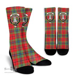 Scottish MacLean of Duart Modern Crest Tartan Plaid Crew Socks - Scottish Clans Crest Socks Scottish Plaid Tartan Plaid - ScotsTee - scotstee.com