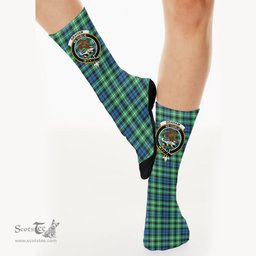 Scottish Graham of Montrose Ancient Crest Tartan Plaid Crew Socks - Scottish Clans Crest Socks Scottish Plaid Tartan Plaid - ScotsTee - scotstee.com