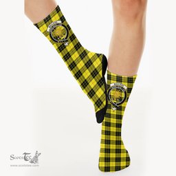 Scottish MacLeod of Lewis Modern Crest Tartan Plaid Crew Socks - Scottish Clans Crest Socks Scottish Plaid Tartan Plaid - ScotsTee - scotstee.com