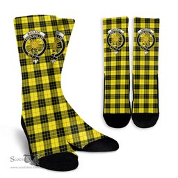 Scottish MacLeod of Lewis Modern Crest Tartan Plaid Crew Socks - Scottish Clans Crest Socks Scottish Plaid Tartan Plaid - ScotsTee - scotstee.com