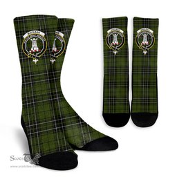 Scottish MacLean Hunting Crest Tartan Plaid Crew Socks - Scottish Clans Crest Socks Scottish Plaid Tartan Plaid - ScotsTee - scotstee.com