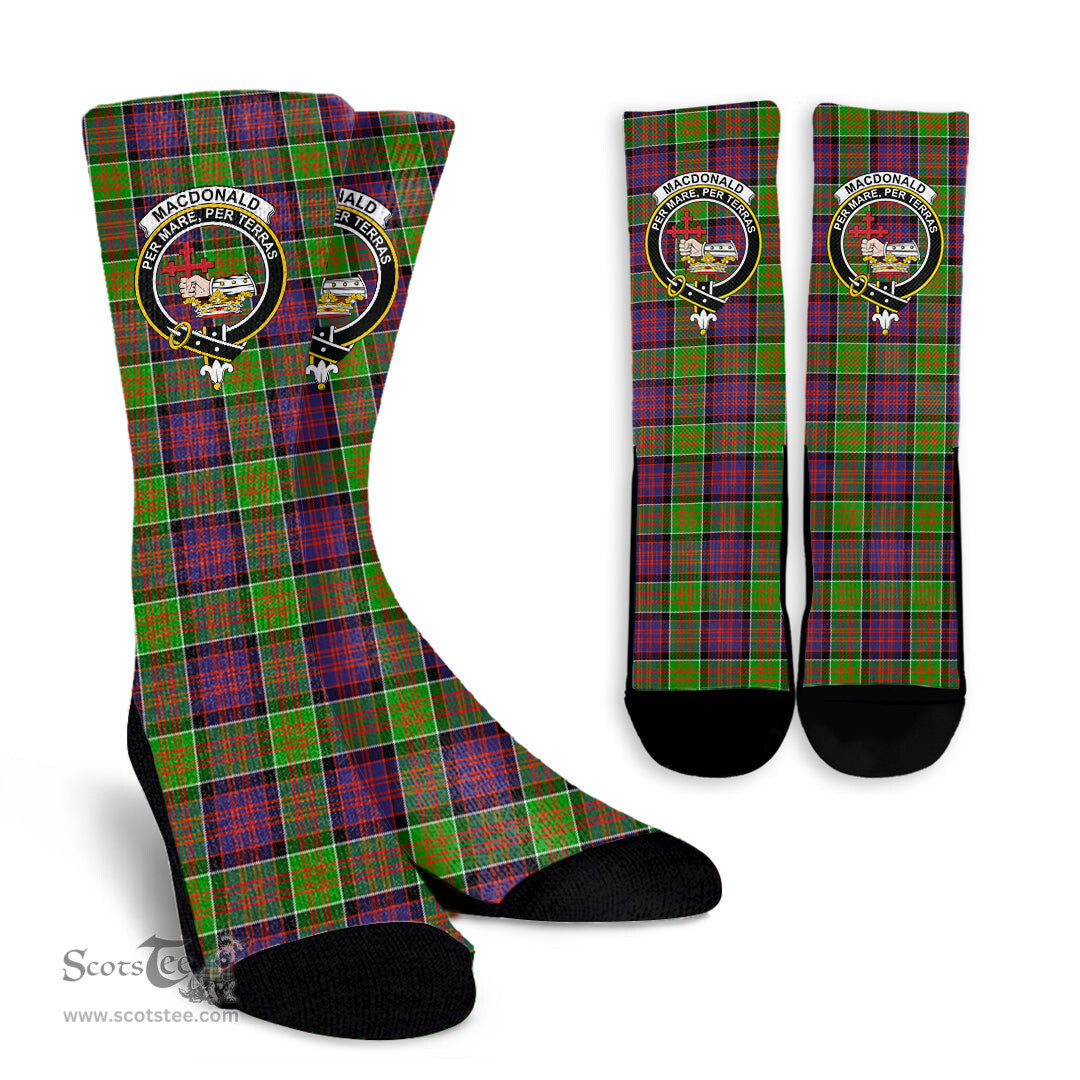 Scottish MacDonald of Clanranald Crest Tartan Plaid Crew Socks - Scottish Clans Crest Socks Scottish Plaid Tartan Plaid - ScotsTee - scotstee.com