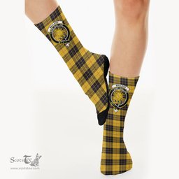 Scottish MacLeod of Lewis Ancient Crest Tartan Plaid Crew Socks - Scottish Clans Crest Socks Scottish Plaid Tartan Plaid - ScotsTee - scotstee.com