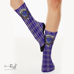 Scottish Ochterlony Crest Tartan Plaid Crew Socks - Scottish Clans Crest Socks Scottish Plaid Tartan Plaid - ScotsTee - scotstee.com