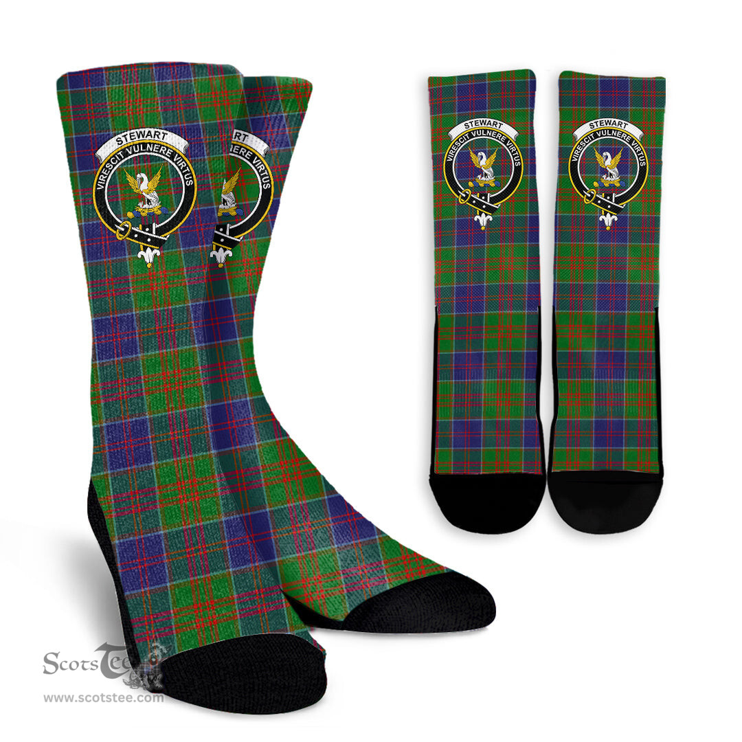 Scottish Stewart of Appin Hunting Modern Crest Tartan Plaid Crew Socks - Scottish Clans Crest Socks Scottish Plaid Tartan Plaid - ScotsTee - scotstee.com