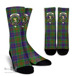 Scottish Stewart of Appin Hunting Modern Crest Tartan Plaid Crew Socks - Scottish Clans Crest Socks Scottish Plaid Tartan Plaid - ScotsTee - scotstee.com