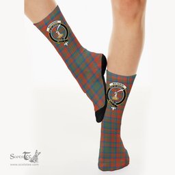 Scottish Matheson Ancient Crest Tartan Plaid Crew Socks - Scottish Clans Crest Socks Scottish Plaid Tartan Plaid - ScotsTee - scotstee.com