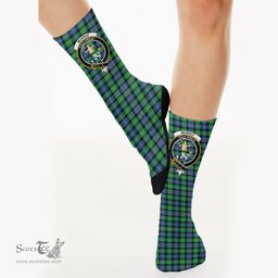 Scottish Murray of Atholl Ancient Crest Tartan Plaid Crew Socks - Scottish Clans Crest Socks Scottish Plaid Tartan Plaid - ScotsTee - scotstee.com