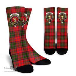 Scottish Stewart of Appin Modern Crest Tartan Plaid Crew Socks - Scottish Clans Crest Socks Scottish Plaid Tartan Plaid - ScotsTee - scotstee.com