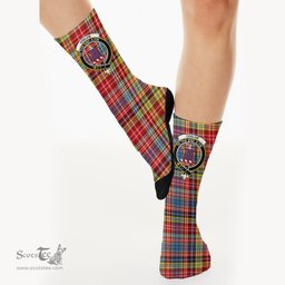 Scottish Ogilvie of Airlie Ancient Crest Tartan Plaid Crew Socks - Scottish Clans Crest Socks Scottish Plaid Tartan Plaid - ScotsTee - scotstee.com