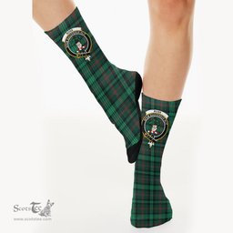 Scottish Ross Hunting Modern Crest Tartan Plaid Crew Socks - Scottish Clans Crest Socks Scottish Plaid Tartan Plaid - ScotsTee - scotstee.com