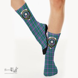 Scottish Pitcairn Hunting Crest Tartan Plaid Crew Socks - Scottish Clans Crest Socks Scottish Plaid Tartan Plaid - ScotsTee - scotstee.com
