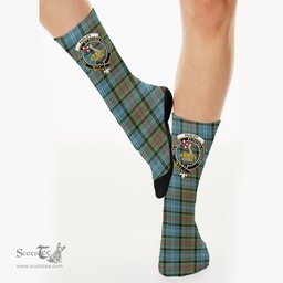 Scottish Paisley District Crest Tartan Plaid Crew Socks - Scottish Clans Crest Socks Scottish Plaid Tartan Plaid - ScotsTee - scotstee.com