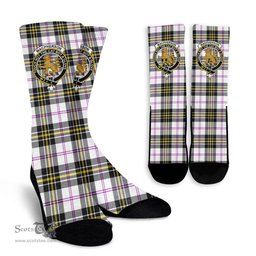 Scottish MacPherson Dress Modern Crest Tartan Plaid Crew Socks - Scottish Clans Crest Socks Scottish Plaid Tartan Plaid - ScotsTee - scotstee.com