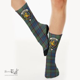 Scottish Nicolson Hunting Ancient Crest Tartan Plaid Crew Socks - Scottish Clans Crest Socks Scottish Plaid Tartan Plaid - ScotsTee - scotstee.com
