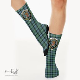 Scottish Melville Crest Tartan Plaid Crew Socks - Scottish Clans Crest Socks Scottish Plaid Tartan Plaid - ScotsTee - scotstee.com