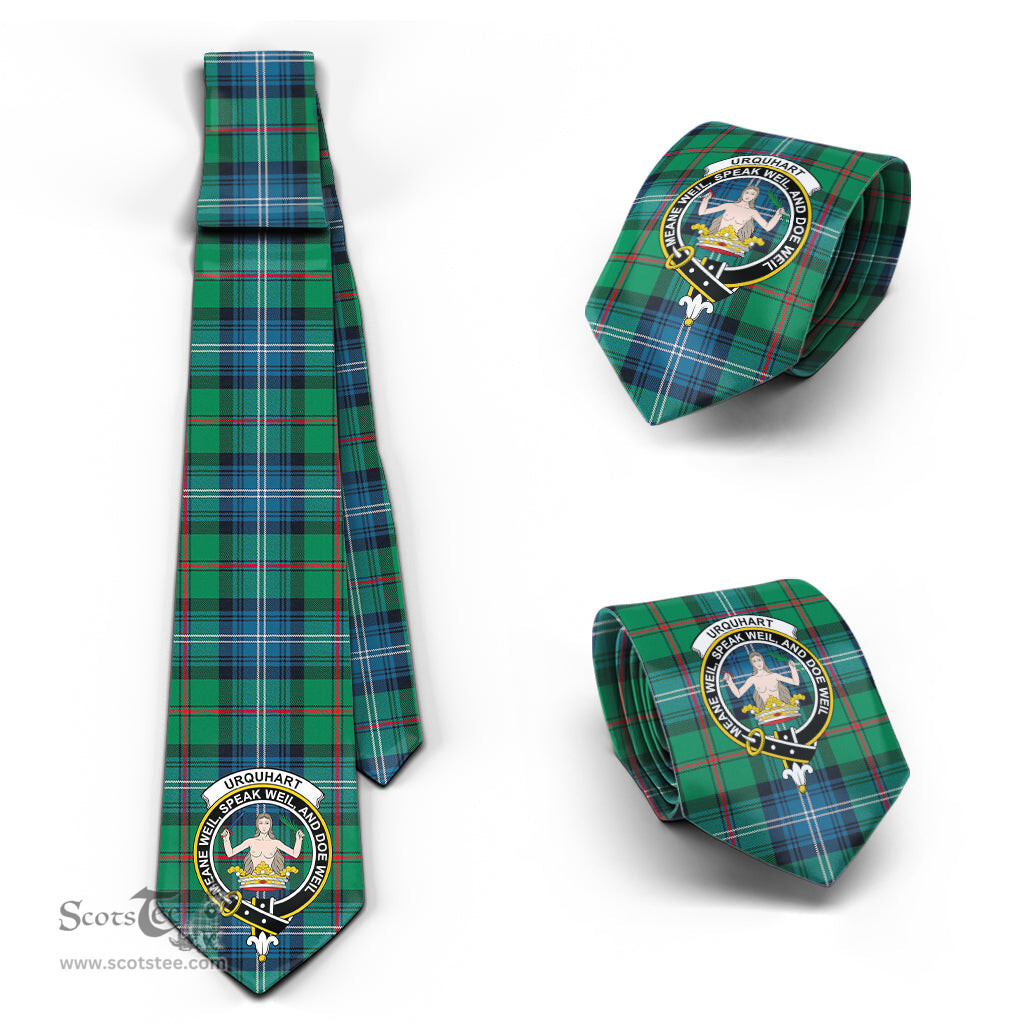 Scottish Urquhart Ancient Tartan Tie with Family Crest Tartan Plaid NeckTie Scottish Plaid Tartan Plaid - ScotsTee - scotstee.com