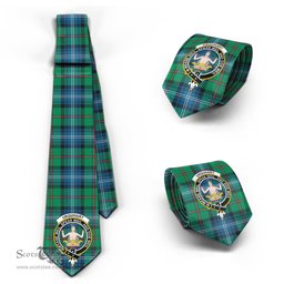 Scottish Urquhart Ancient Tartan Tie with Family Crest Tartan Plaid NeckTie Scottish Plaid Tartan Plaid - ScotsTee - scotstee.com
