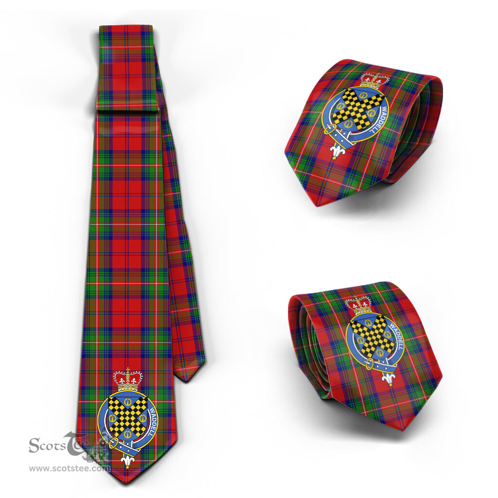 Scottish Waddell (Fife), Greg Tartan Tie with Family Crest Tartan Plaid NeckTie Scottish Plaid Tartan Plaid - ScotsTee - scotstee.com