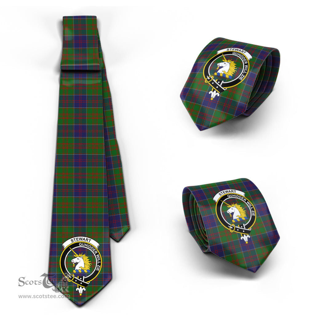 Scottish Stewart of Appin Hunting Tartan Tie with Family Crest Tartan Plaid NeckTie Scottish Plaid Tartan Plaid - ScotsTee - scotstee.com