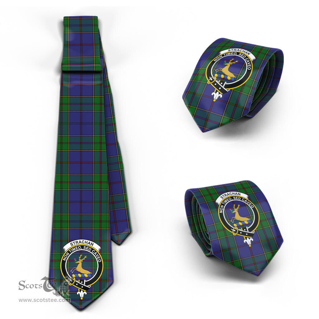 Scottish Strachan Tartan Tie with Family Crest Tartan Plaid NeckTie Scottish Plaid Tartan Plaid - ScotsTee - scotstee.com
