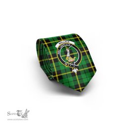 Scottish Wallace Hunting Green Tartan Tie with Family Crest Tartan Plaid NeckTie Scottish Plaid Tartan Plaid - ScotsTee - scotstee.com
