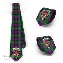 Scottish Wilson Tartan Tie with Family Crest Tartan Plaid NeckTie Scottish Plaid Tartan Plaid - ScotsTee - scotstee.com