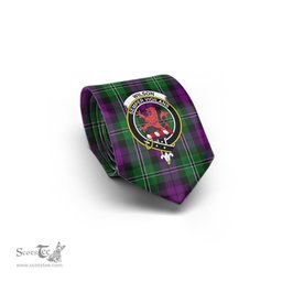 Scottish Wilson Tartan Tie with Family Crest Tartan Plaid NeckTie Scottish Plaid Tartan Plaid - ScotsTee - scotstee.com