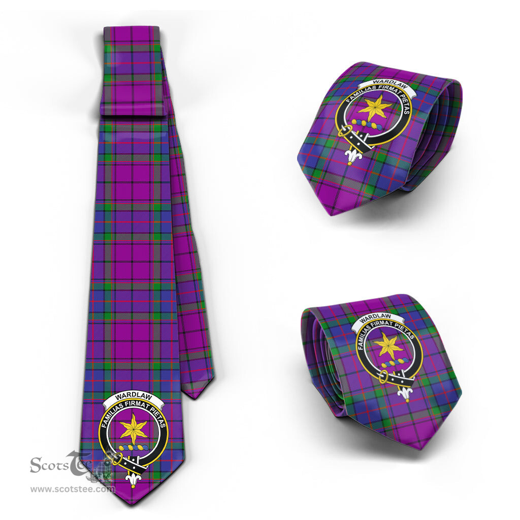 Scottish Wardlaw Modern Tartan Tie with Family Crest Tartan Plaid NeckTie Scottish Plaid Tartan Plaid - ScotsTee - scotstee.com