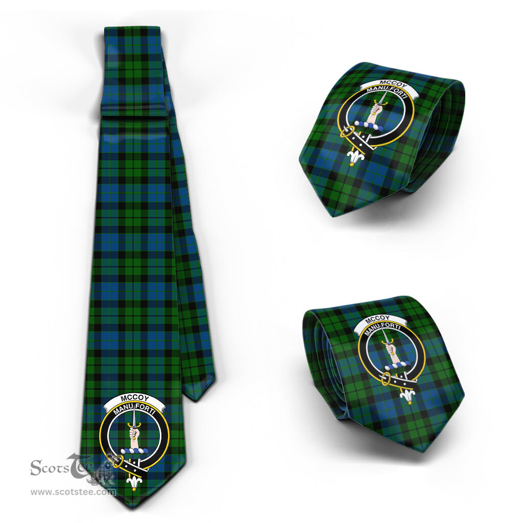 Scottish McCoy Tartan Tie with Family Crest Tartan Plaid NeckTie Scottish Plaid Tartan Plaid - ScotsTee - scotstee.com