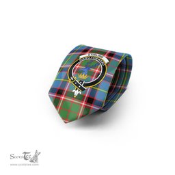 Scottish Stirling Bannockburn Tartan Tie with Family Crest Tartan Plaid NeckTie Scottish Plaid Tartan Plaid - ScotsTee - scotstee.com