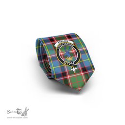 Scottish Stirling Bannockburn Tartan Tie with Family Crest Tartan Plaid NeckTie Scottish Plaid Tartan Plaid - ScotsTee - scotstee.com