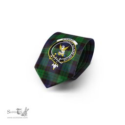 Scottish Stewart Old Tartan Tie with Family Crest Tartan Plaid NeckTie Scottish Plaid Tartan Plaid - ScotsTee - scotstee.com