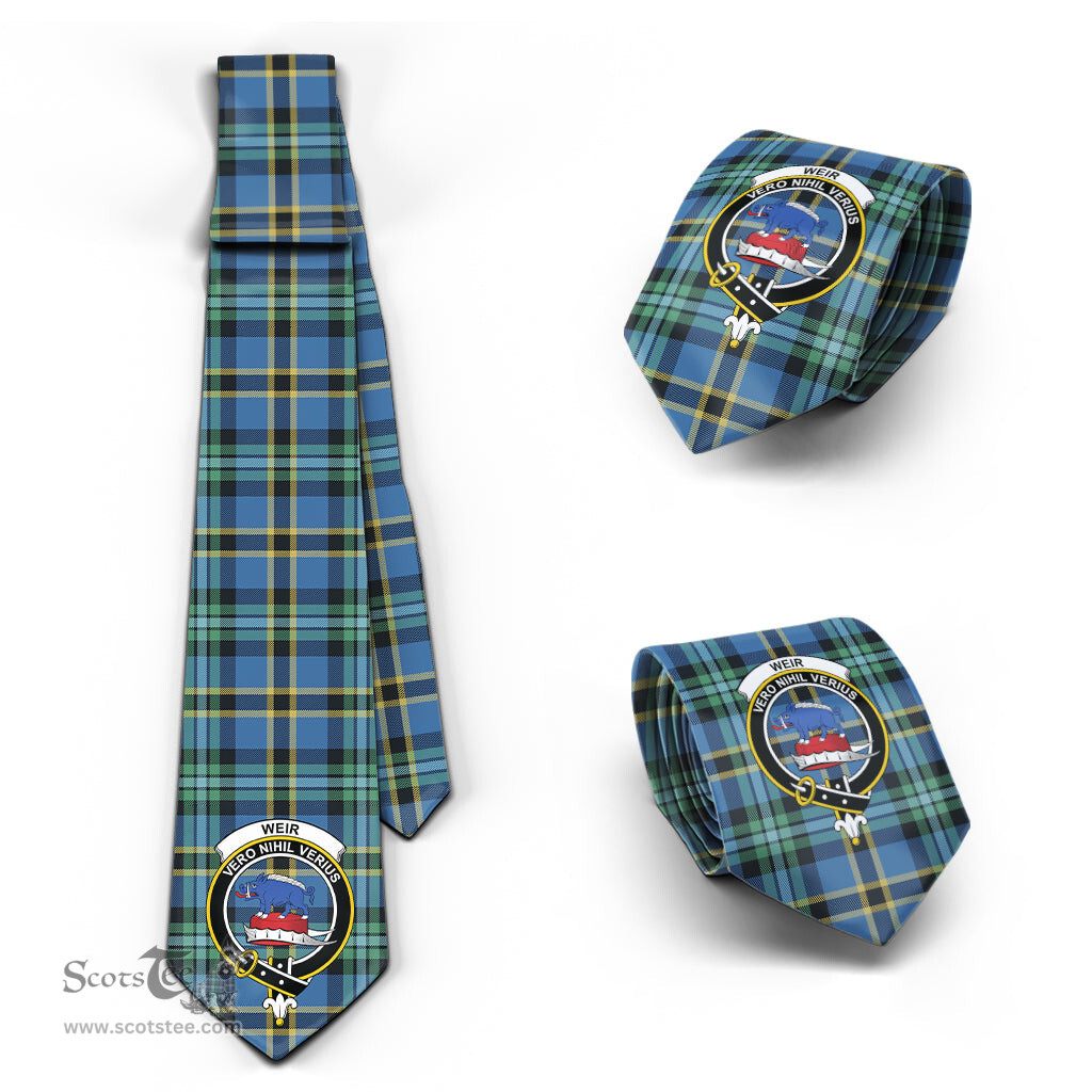 Scottish Weir Ancient Tartan Tie with Family Crest Tartan Plaid NeckTie Scottish Plaid Tartan Plaid - ScotsTee - scotstee.com