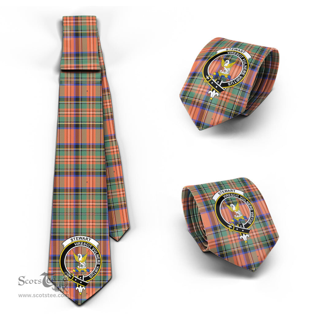 Scottish Stewart Royal Ancient Tartan Tie with Family Crest Tartan Plaid NeckTie Scottish Plaid Tartan Plaid - ScotsTee - scotstee.com