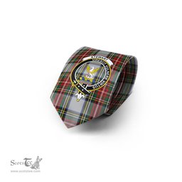 Scottish Stewart Dress Tartan Tie with Family Crest Tartan Plaid NeckTie Scottish Plaid Tartan Plaid - ScotsTee - scotstee.com