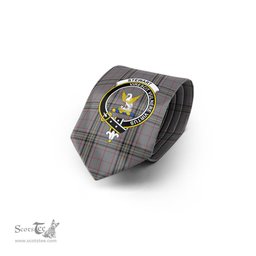 Scottish Stewart Grey Tartan Tie with Family Crest Tartan Plaid NeckTie Scottish Plaid Tartan Plaid - ScotsTee - scotstee.com