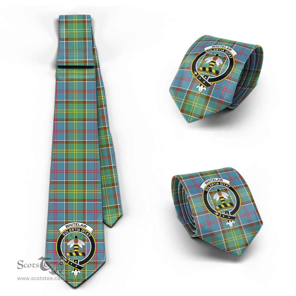 Scottish Whitelaw Tartan Tie with Family Crest Tartan Plaid NeckTie Scottish Plaid Tartan Plaid - ScotsTee - scotstee.com