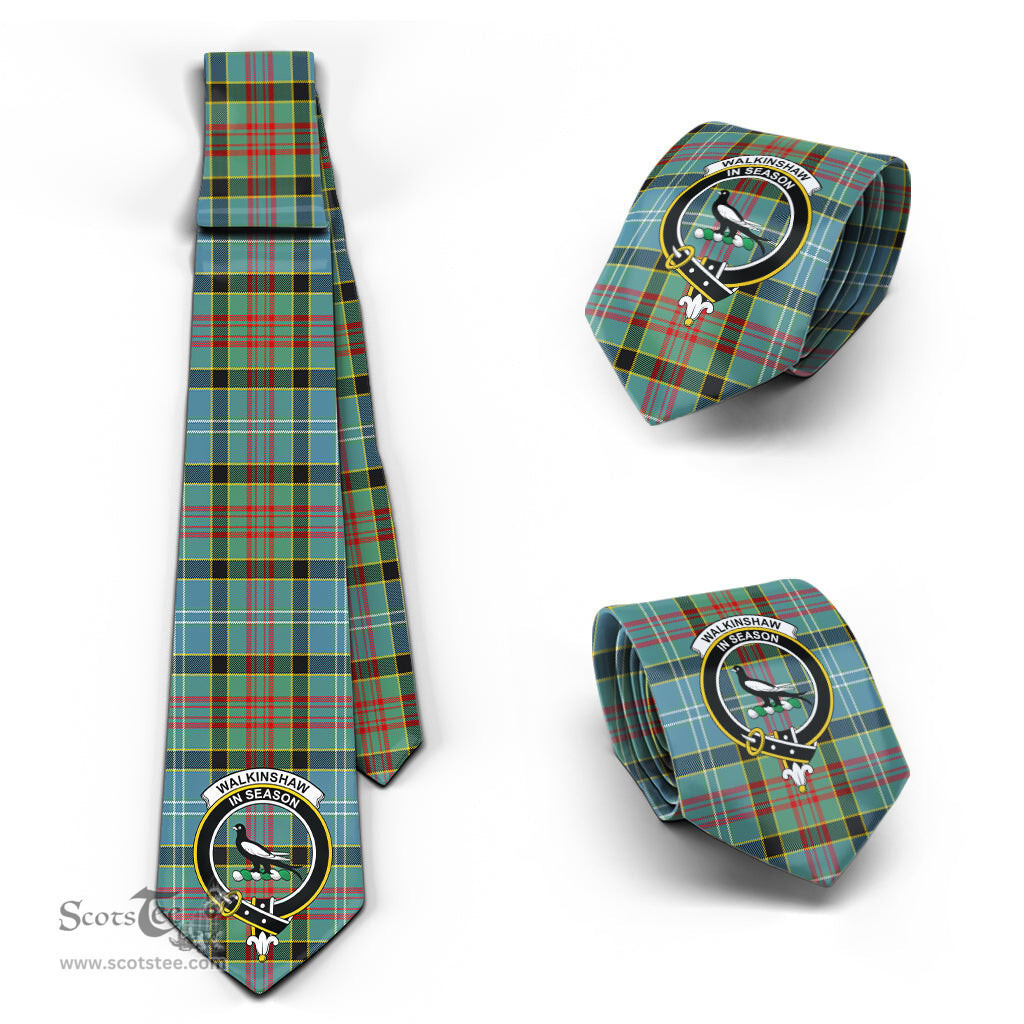 Scottish Walkinshaw Tartan Tie with Family Crest Tartan Plaid NeckTie Scottish Plaid Tartan Plaid - ScotsTee - scotstee.com