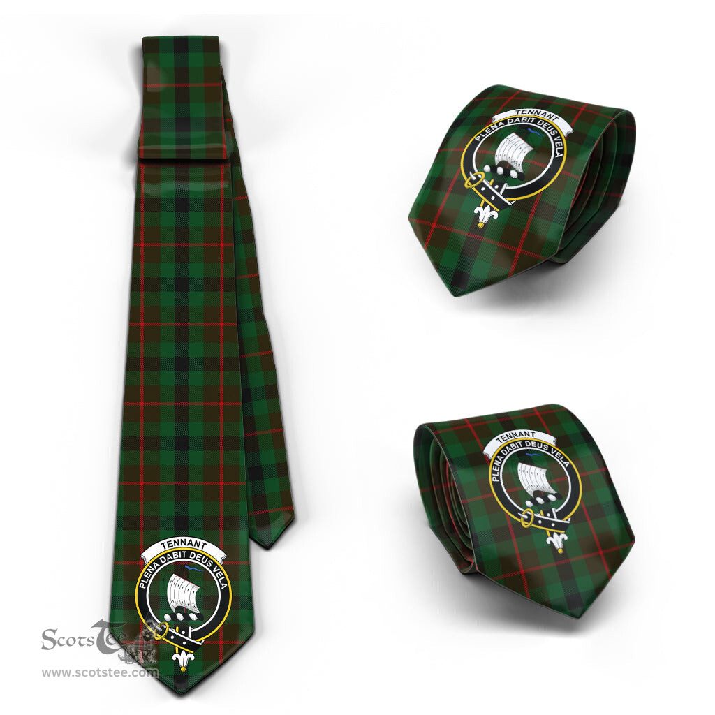 Scottish Tennant Tartan Tie with Family Crest Tartan Plaid NeckTie Scottish Plaid Tartan Plaid - ScotsTee - scotstee.com