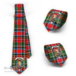 Scottish Stewart Royal Tartan Tie with Family Crest Tartan Plaid NeckTie Scottish Plaid Tartan Plaid - ScotsTee - scotstee.com