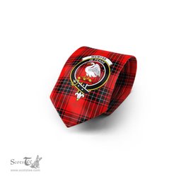 Scottish Wemyss Modern Tartan Tie with Family Crest Tartan Plaid NeckTie Scottish Plaid Tartan Plaid - ScotsTee - scotstee.com